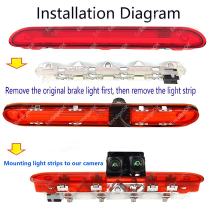 Citroen Dispatch Peugeot Expert Dual Brake Light Reversing Camera &6.86" Monitor4