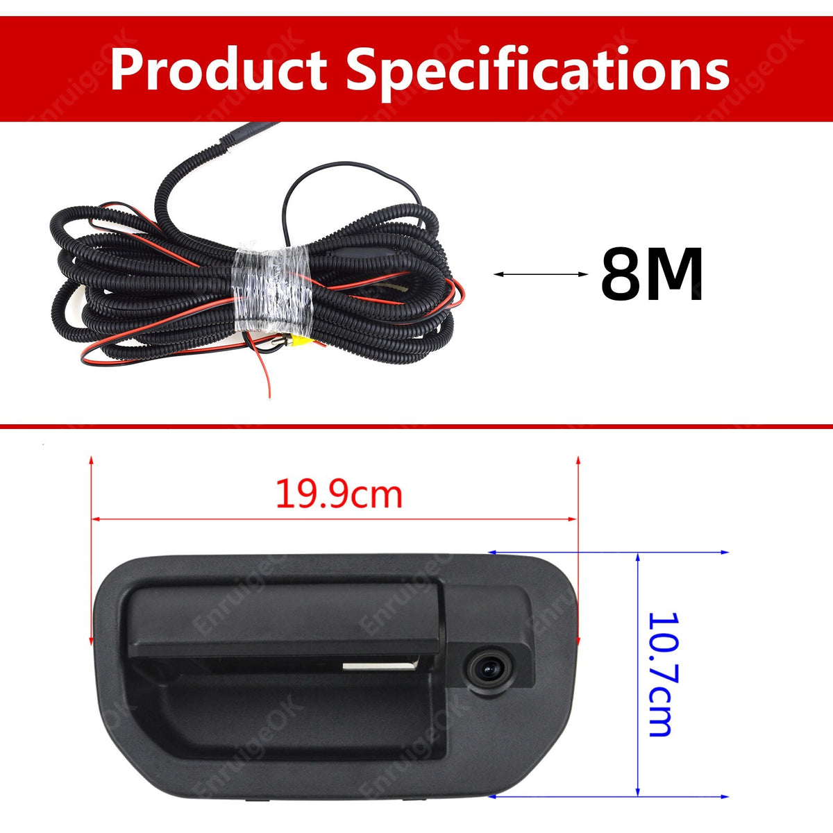 For Honda Ridgeline Tailgate Handle with Backup Camera 2006-2014 & Monitor Kit12