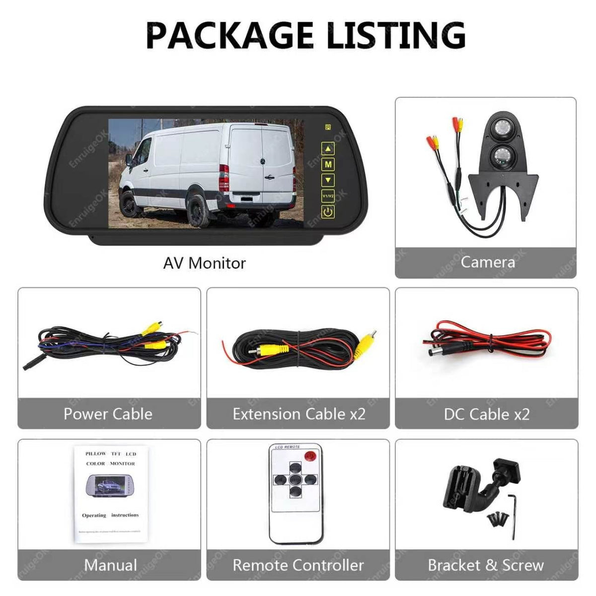 Mercedes Benz Sprinter Dual Lens Roof Mount Rear View Reversing Camera Kit