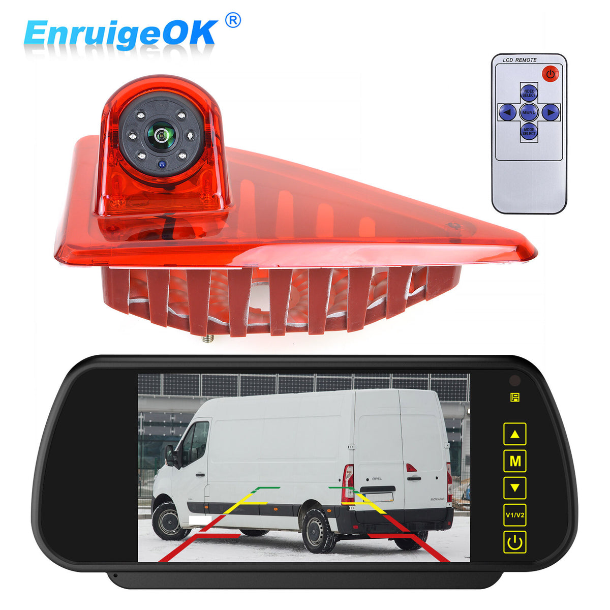 7" Monitor &Rear Brake Light Rear View Camera For Vauxhall Nissan Renault Master0