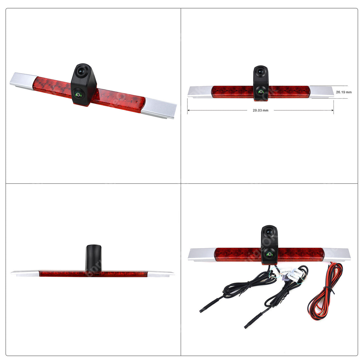 Dual Lens Universal High Level Brake Light Reverse Camera for Vans and Motorhomes