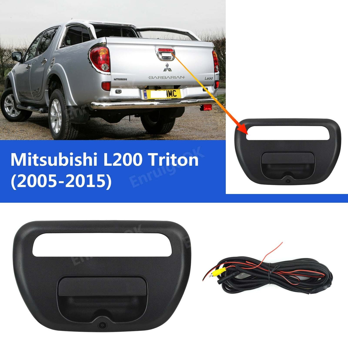 Tailgate Handle Backup Camera for Mitsubishi L200 Triton 2005-2015 &4.3" Monitor1