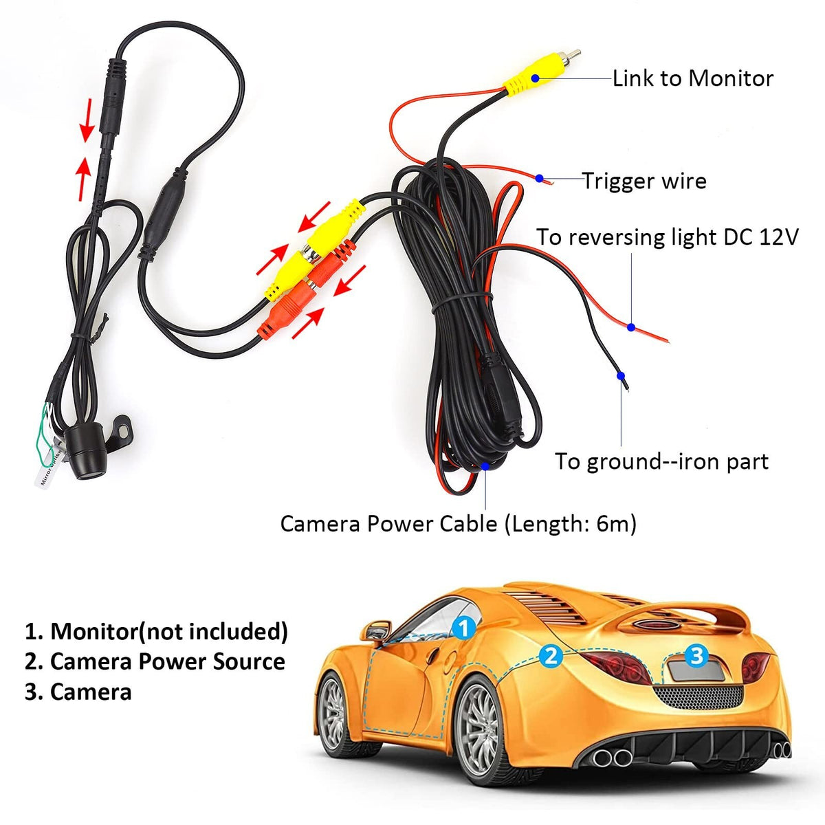 Mini Flush Mount 120° Car Rear View Reverse Backup Camera Nightvision Waterproof7