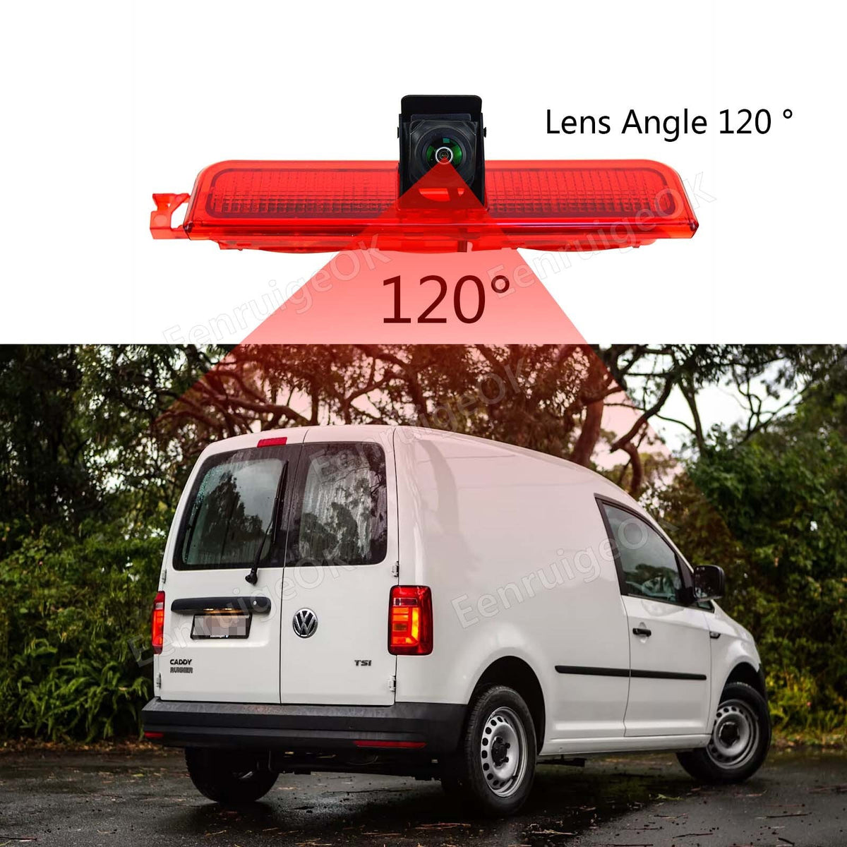 Reversing Camera for Volkswagen VW Caddy [MK3] (2003-2016) Rear Brake Light Fit6