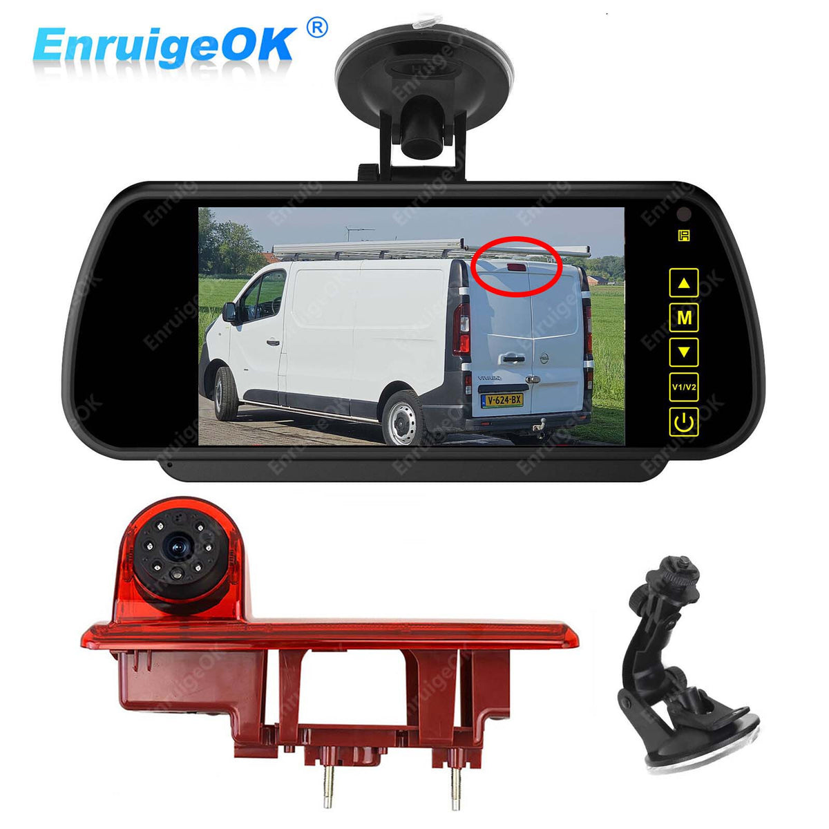 7'' Monitor Brake Light Reverse Camera For Opel Vauxhall Vivaro Renault Trafic0