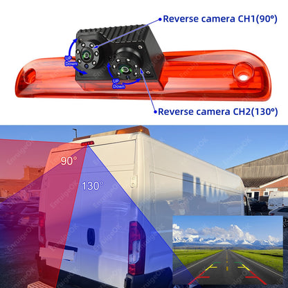 Fiat Ducato Citroen Relay Peugeot Boxer Dual Rear Brake Light Reverse Camera Kit5