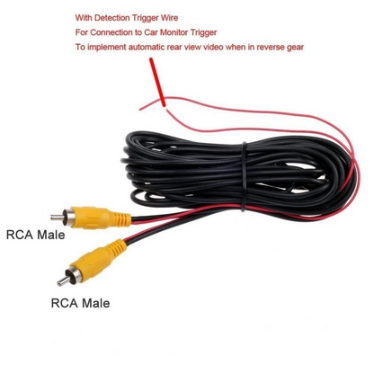 Reverse Camera RCA Cable 10m Video Phono Red Trigger Wire Yellow Extension Lead1