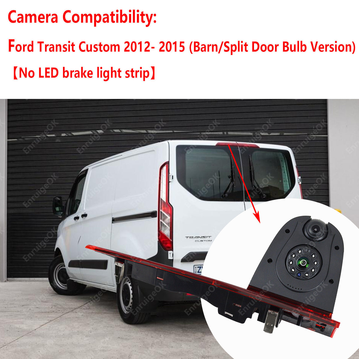 Dual Lens Brake Light Reversing Camera Kit For Ford Transit Custom 2012-20152