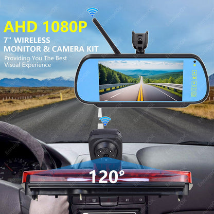 Wireless Brake Light Backup Camera for Ford Transit Connect & 7'' Mirror Monitor2