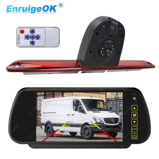 Dual Rear Brake Light Reversing Camera For Mercedes Sprinter & 7" Mirror Monitor0