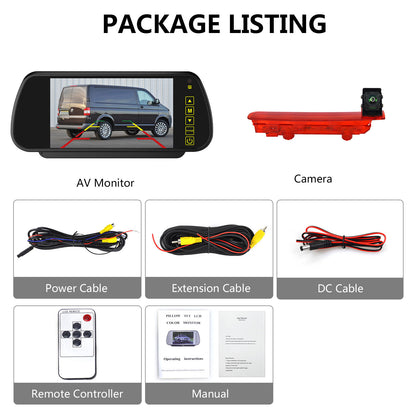 7" Monitor & Brake Light Barn Door Reverse Camera For VW T5/ T6 Transporter6