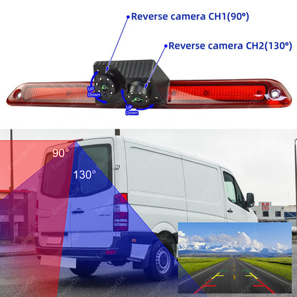 For Mercedes Sprinter VW Crafter Dual Rear View Brake Light Reversing Camera Kit5