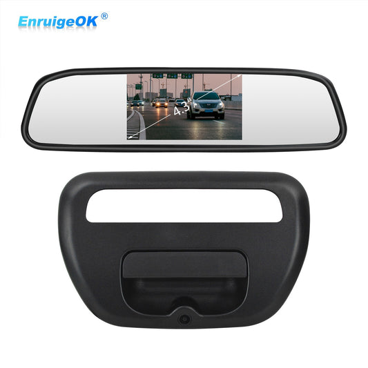 Tailgate Handle Backup Camera for Mitsubishi L200 Triton 2005-2015 &4.3" Monitor0