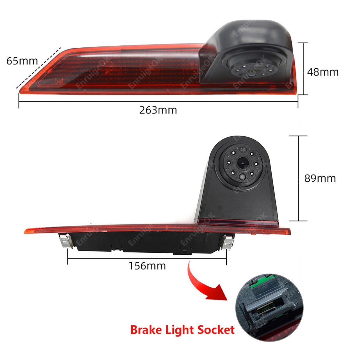 7" Monitor Double Door 3rd Brake Light Reverse Camera For Ford Transit Custom5