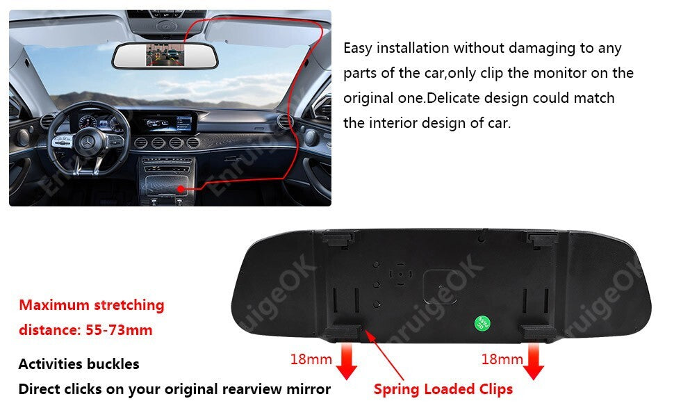 Tailgate Handle Rear View Backup Camera for Ford F150 2015-2018 & 4.3'' Monitor5