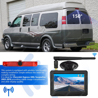 Wireless Brake Light Reverse Backup Camera For Chevrolet Express GMC Savana Van3