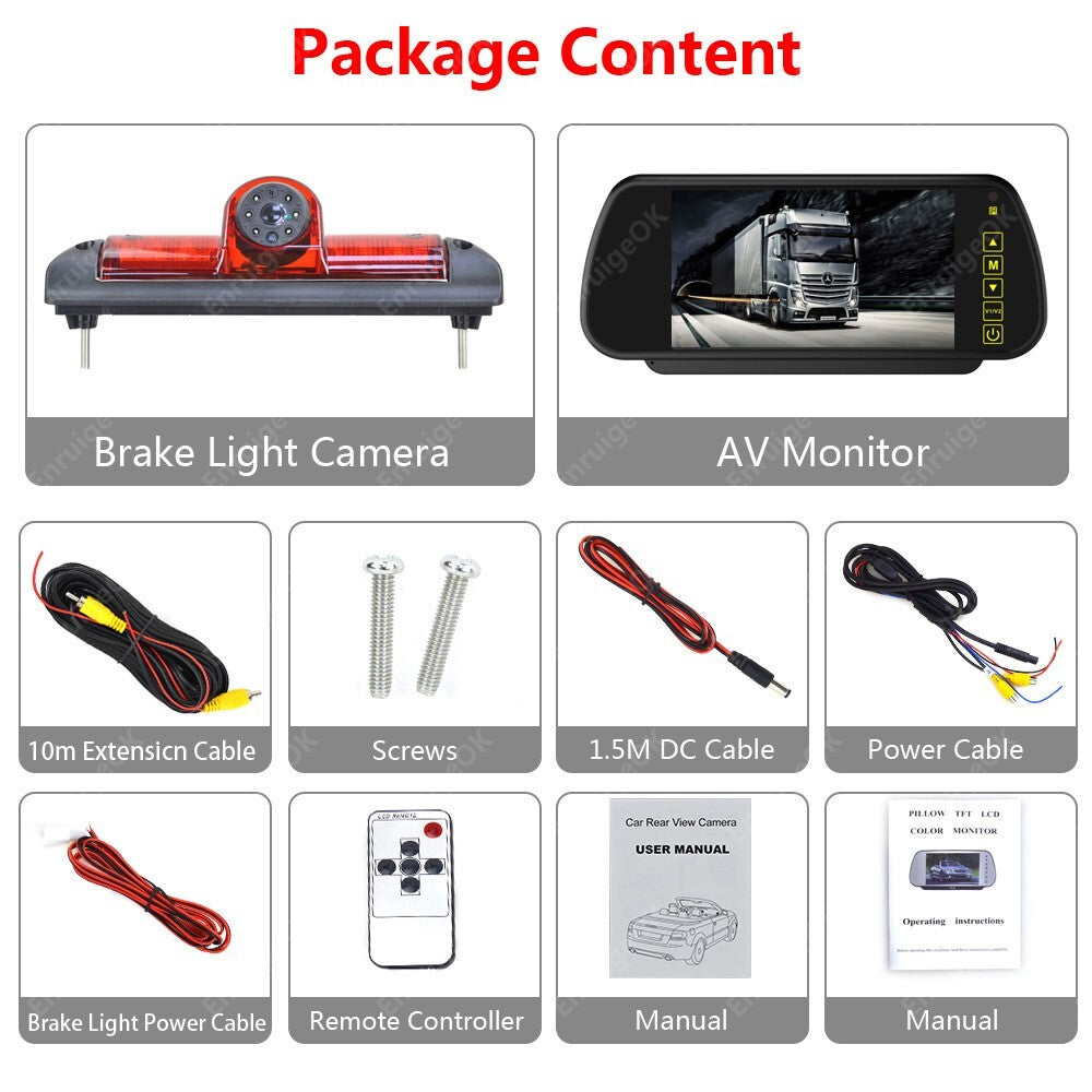 Rear Brake Light Reverse Camera Kit for Fiat Ducato Citroen Relay Peugeot Boxer21