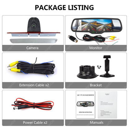 Dual Brake Light Reverse Camera for Mercedes Sprinter VW Crafter & Split Monitor21