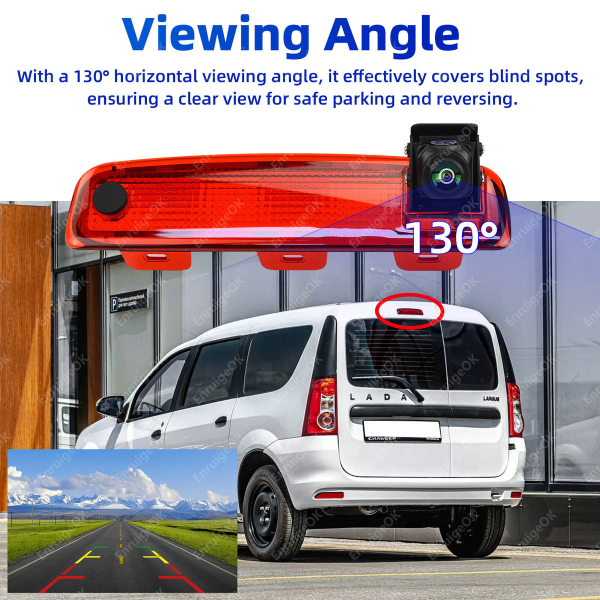 6.86" Monitor&Rear Brake Light Reversing Camera for Dacia Dokker Dacia Logan MCV5