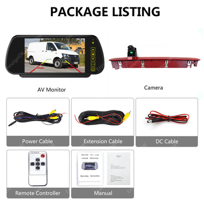 7" Mirror Monitor &Reversing Camera For VW Transporter T6 Tail Lift 2016-Onwards4