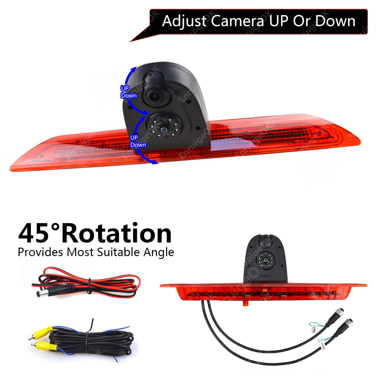 Dual Lens 3rd Brake Light Rear View Backup Camera for Ford Transit Van 2014-202411