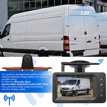 Wireless 5" Monitor & Brake Light Reversing Camera For Mercedes-Benz Sprinter/VW6