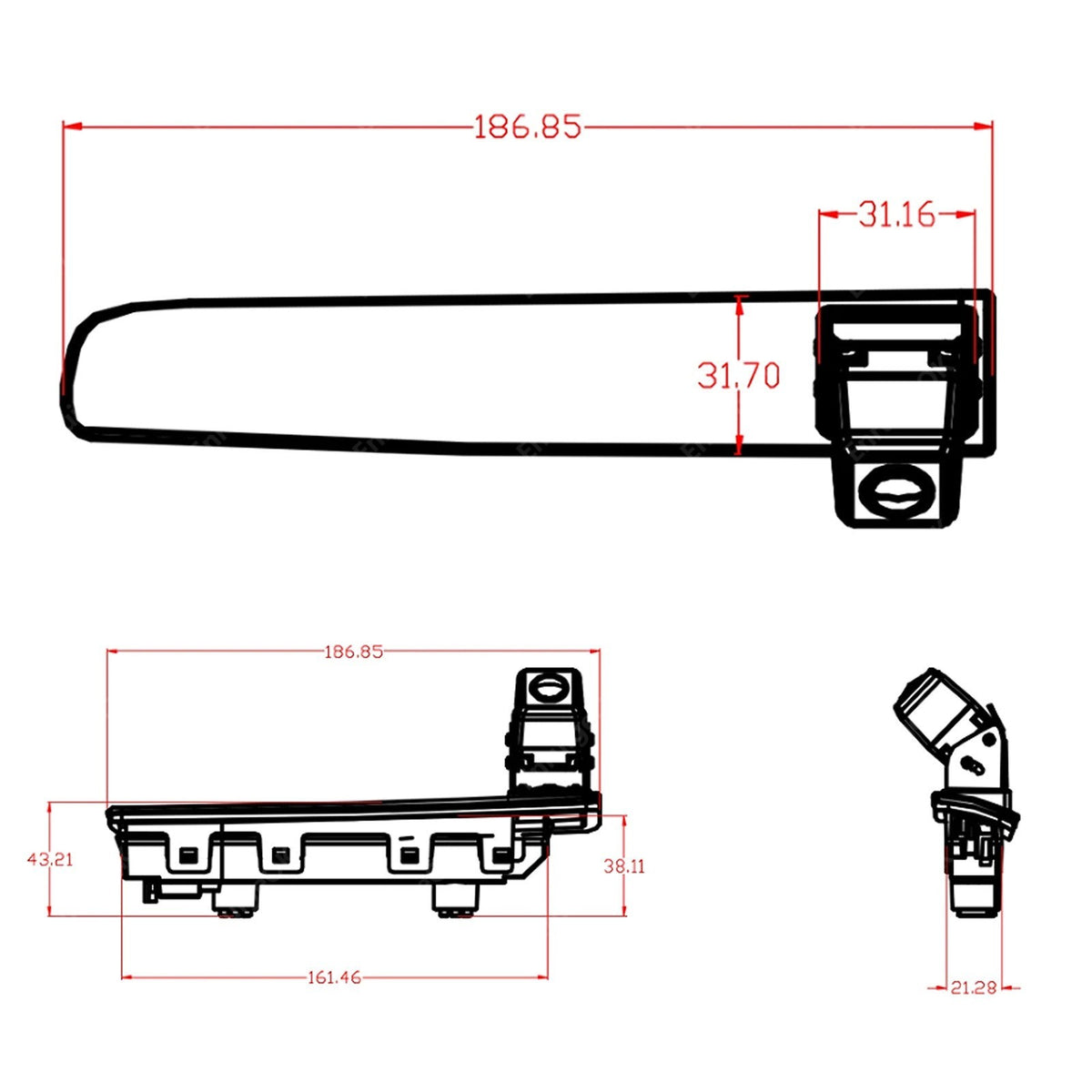 Wireless Reverse Camera For VW Transporter T5 T5.1 Barn Doors Brake Light Fit8
