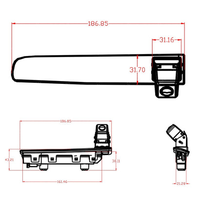 Wireless Reverse Camera For VW Transporter T5 T5.1 Barn Doors Brake Light Fit8