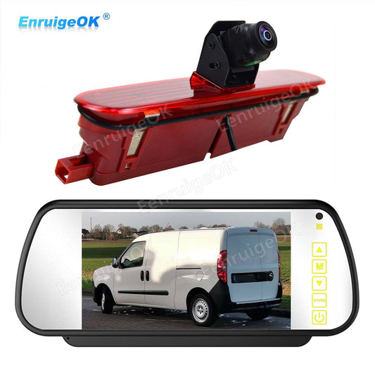 7" Mirror Monitor & Rear Brake Light Reversing Camera for Fiat Doblo Opel Combo0