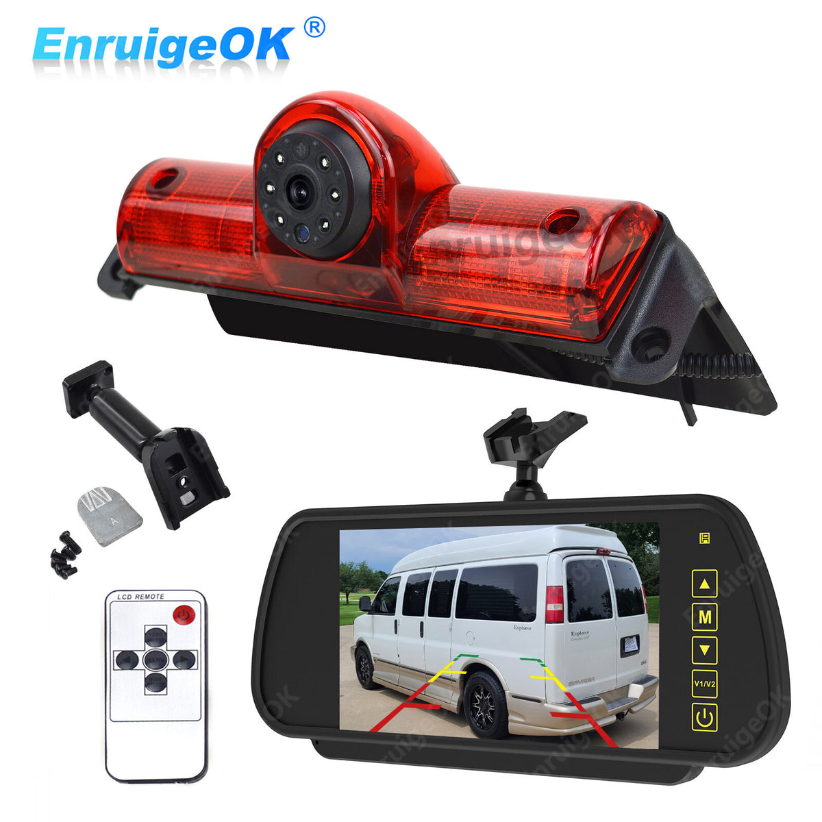 Brake Light Reversing Camera for Chevrolet Express & GMC Savana Van&7" Monitor0