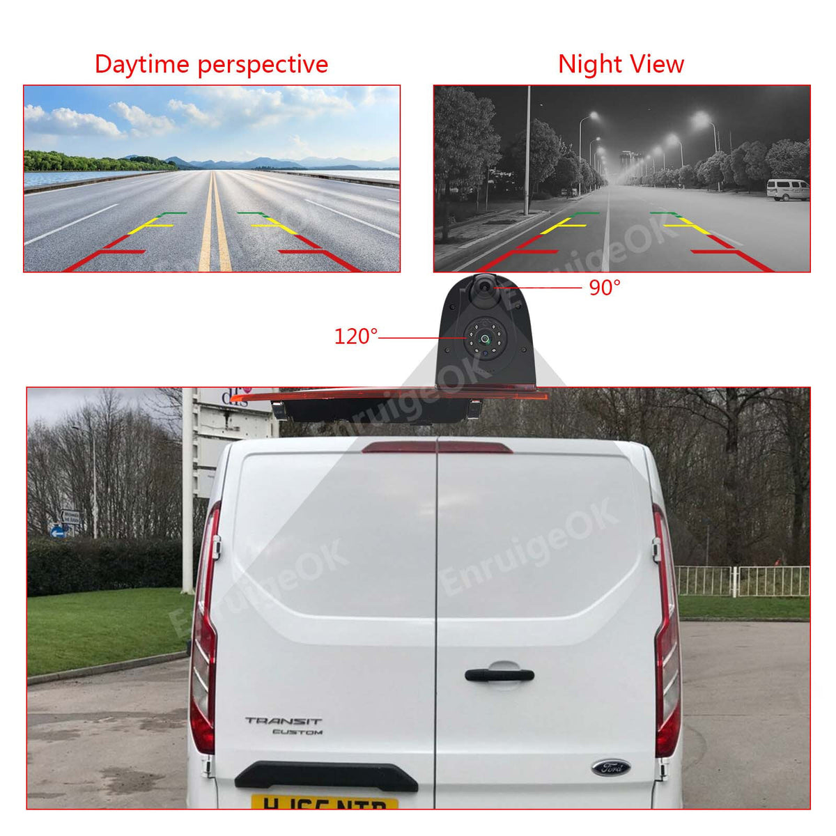 7" Monitor Door Brake Light IR Rear View Reverse Camera For Ford Transit Custom17