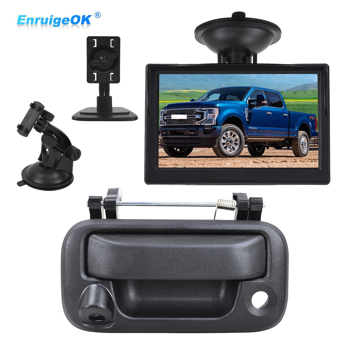 Tailgate Handle & Backup Camera For Ford F-150 F-250 F-350 2004-2014 +5" Monitor0