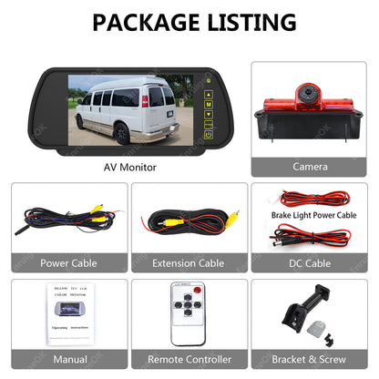 Brake Light Reversing Camera for Chevrolet Express & GMC Savana Van&7" Monitor6