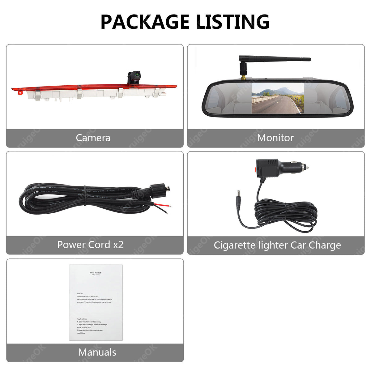 Wireless Brake Light Reversing Camera Kit for Mercedes Vito W447 Tailgate Only18