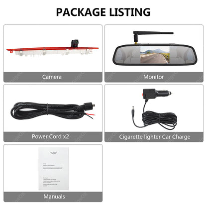Wireless Brake Light Reversing Camera Kit for Mercedes Vito W447 Tailgate Only18