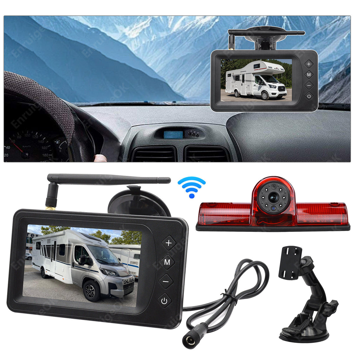 Wireless Universal High Level Brake Light Reverse Camera Kit for Commercial Vans11