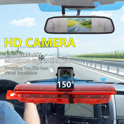 For VW Caddy MK3 2003-2016 Wireless Rear Brake Light Reversing Camera Kit2