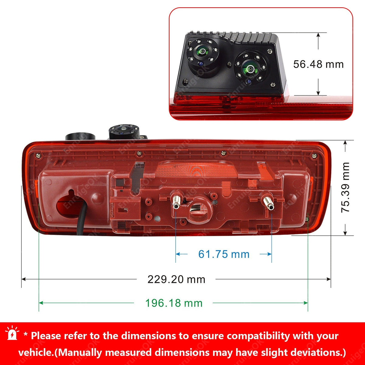 Mirror Monitor & Brake Light Reversing Camera For Vauxhall Vivaro Fiat Talento4