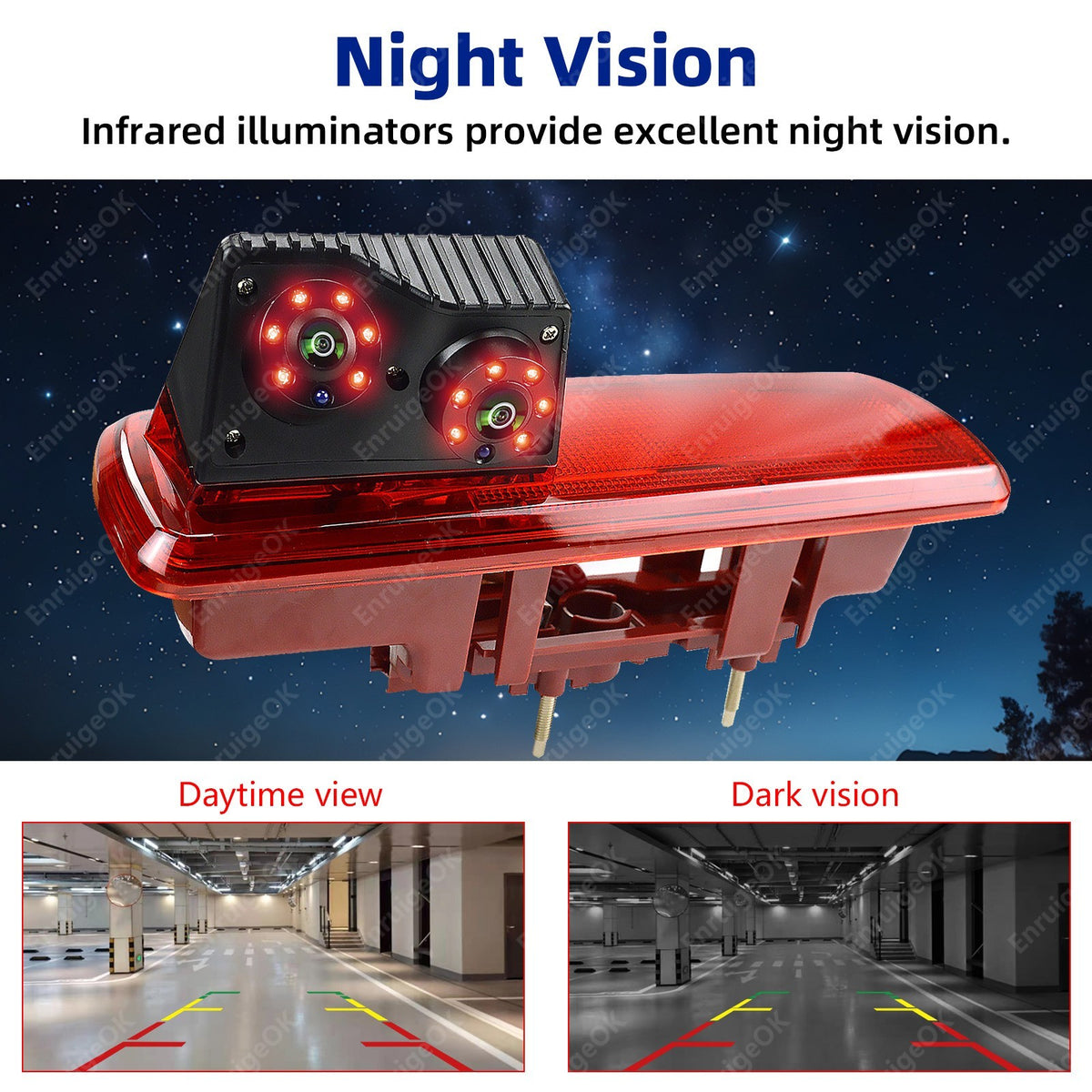 Mirror Monitor & Brake Light Reversing Camera For Vauxhall Vivaro Fiat Talento7