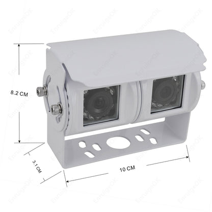 Motorhome Van Twin Reversing Camera&DVR 6.86" Dual Split Rear View Monitor White10