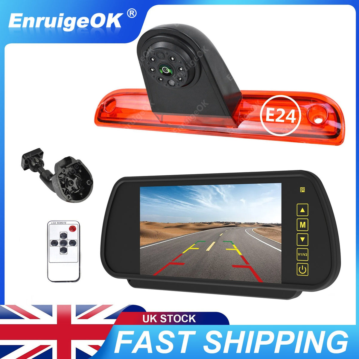 For Peugeot Boxer Fiat Ducato Rear Brake Light Reversing Camera + 7'' Monitor0