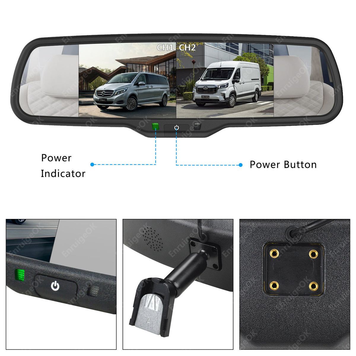 Rear Brake Light Reversing Camera for Ford Transit 350 MK8 & Dual Split Monitor13