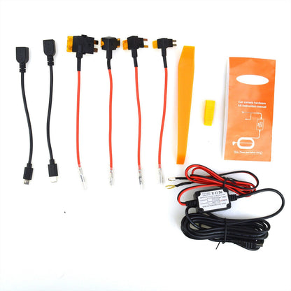Universal Dash Cam Hardwire Kit 12V-24V to 5V  Mini USB Cable Fuse for Car DVR10
