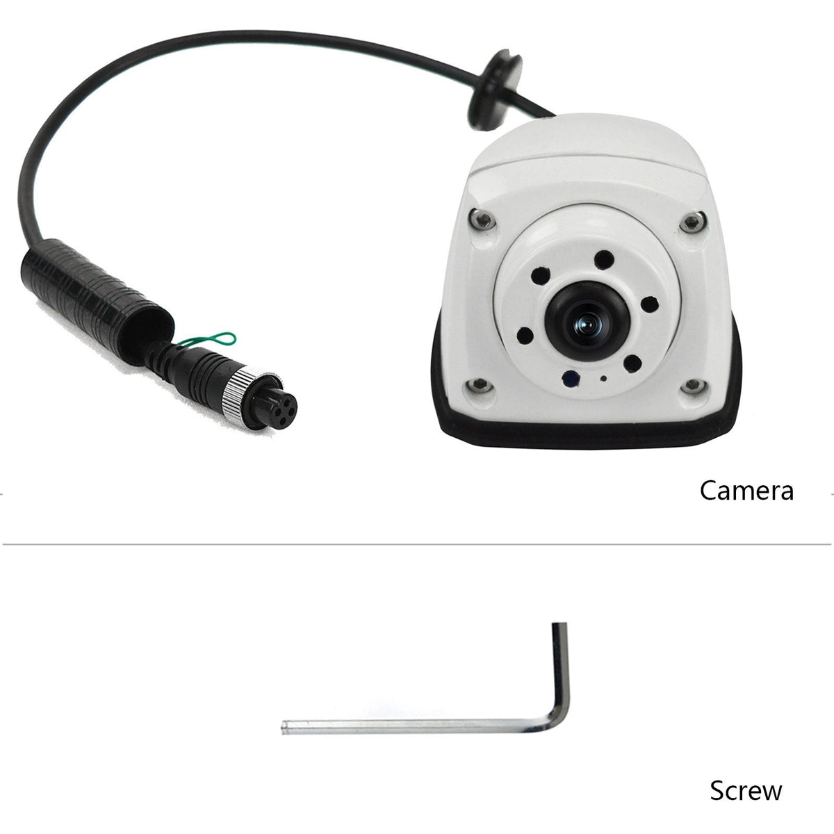 White 4PIN Forward/Side View Camera 5 IR LEDs Waterproof 9-35v Truck Caravan Rv14