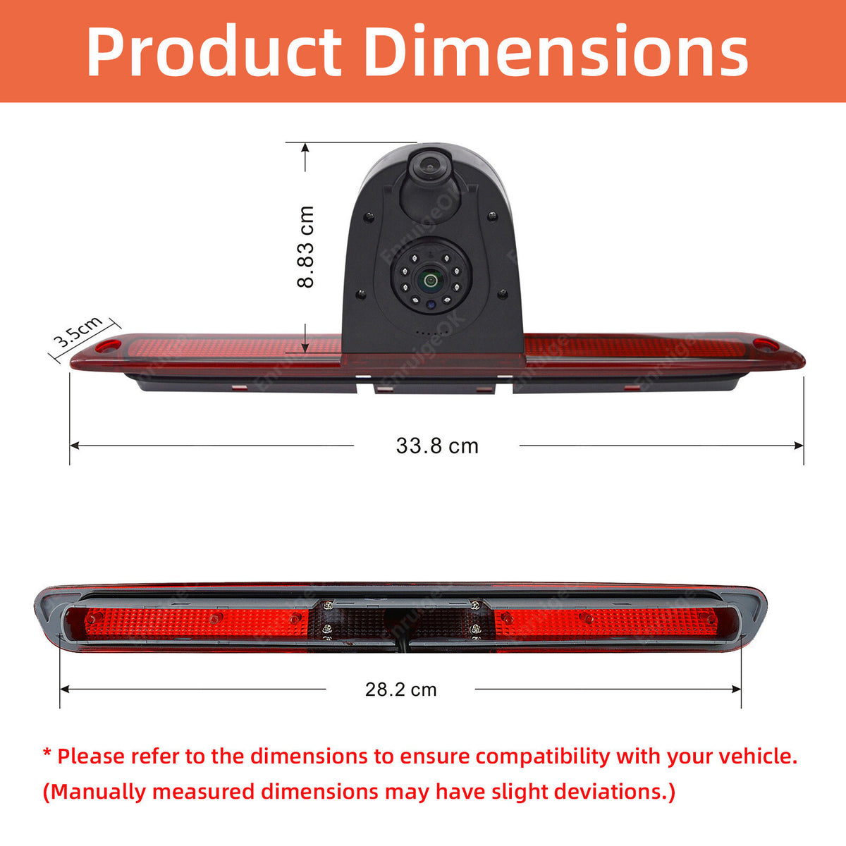 For Mercedes-Benz Sprinter Dual Lens Brake Light Reverse Camera + 7" Monitor Kit3