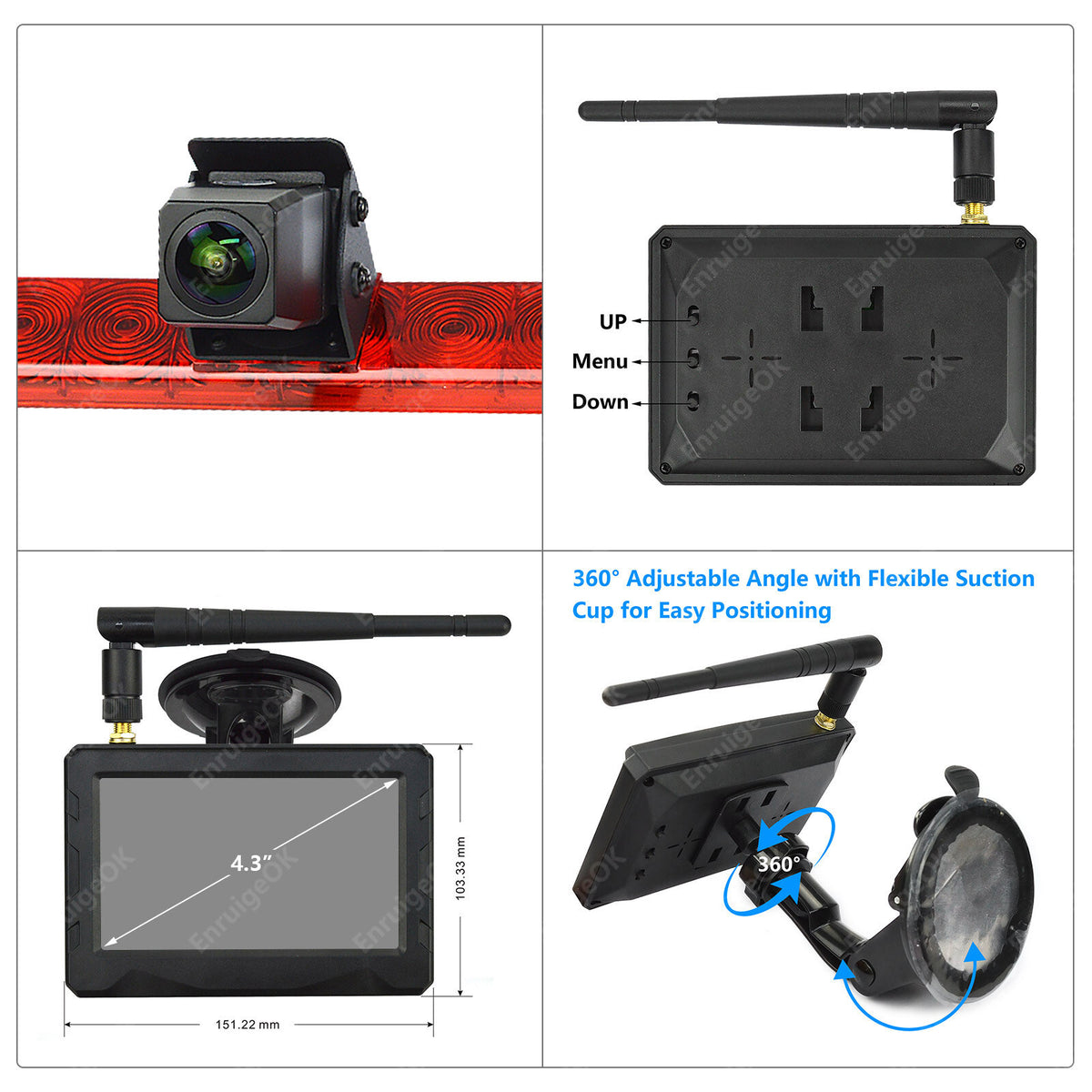 Wireless Universal Brake Light Reverse Camera Kit for Commercial Van8