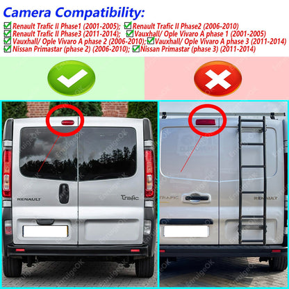 Rear Brake Light Reversing Camera Kit For Renault Trafic Vauxhall Vivaro Opel2