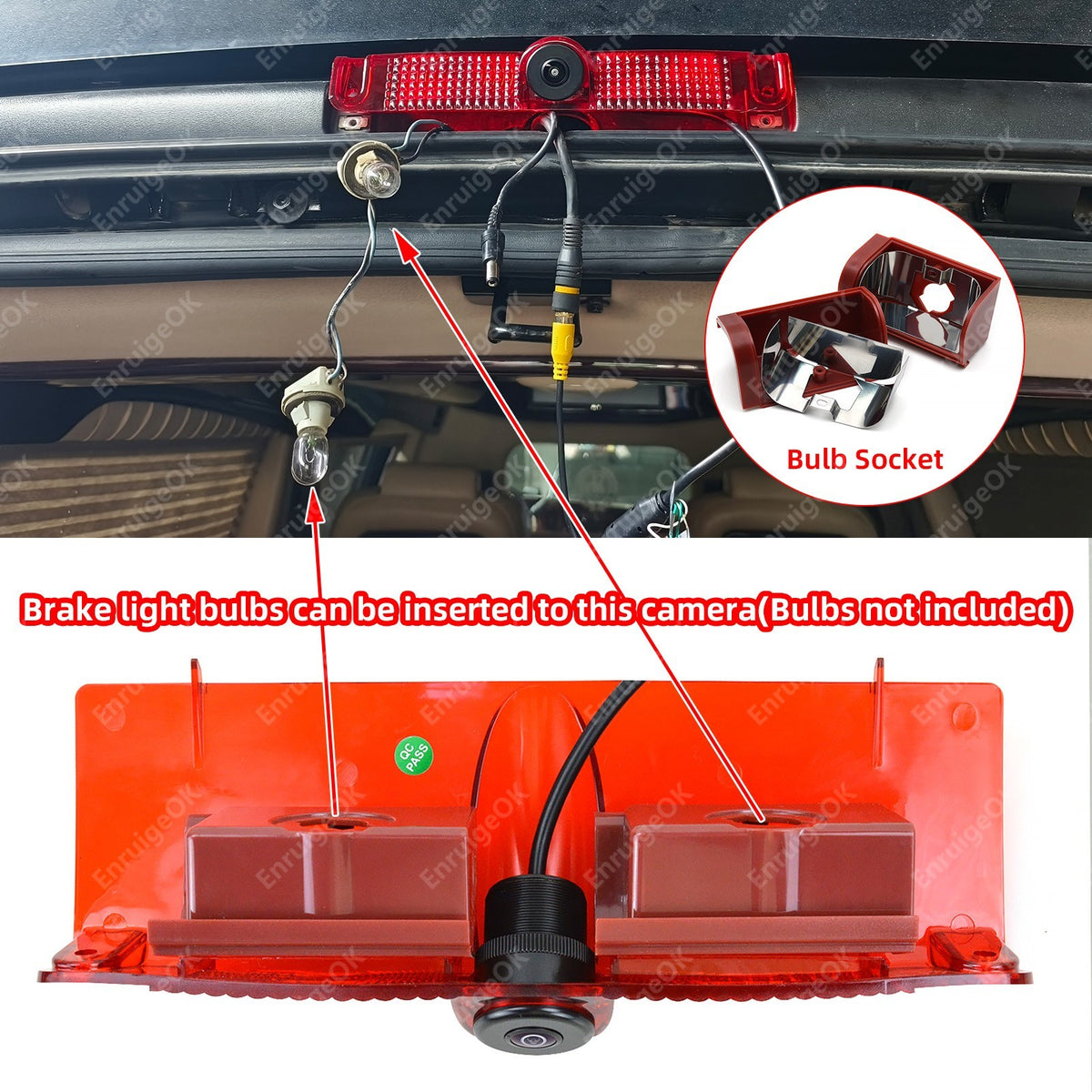 Wireless Brake Light Reverse Backup Camera For Chevrolet Express GMC Savana Van8