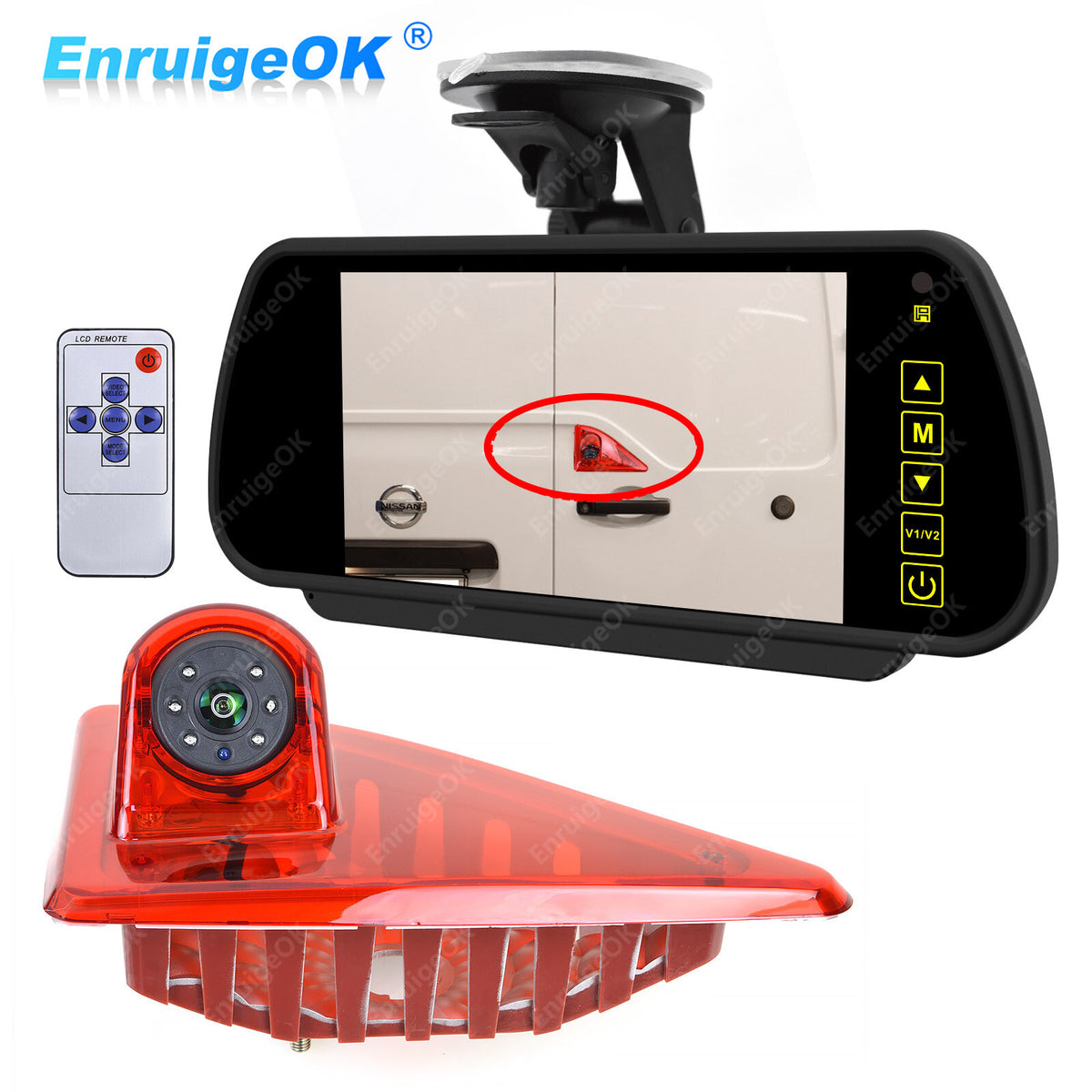 7"Mirror Monitor Brake Light Reversing Camera For Renault Master VAUXHALL Nissan0