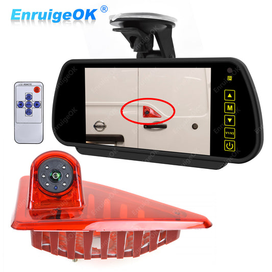 7"Mirror Monitor Brake Light Reversing Camera For Renault Master VAUXHALL Nissan0